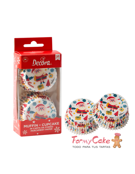 Cápsulas Cupcakes Feliz Navidad 36uds Decora