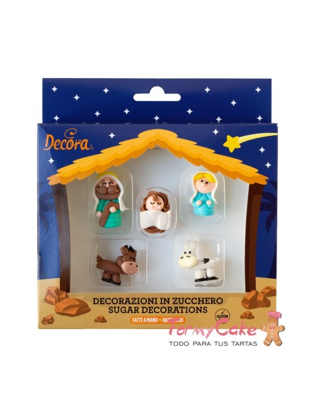 Decoración De Azúcar Figuritas Belén 3D  Decora