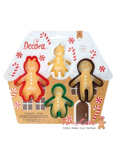 Set Cortadores Familia De Jengibre 4ud. Decora