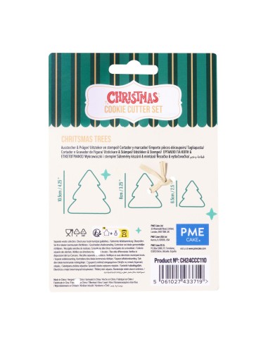 Cortador Galletas Árboles Navidad 3ud PME