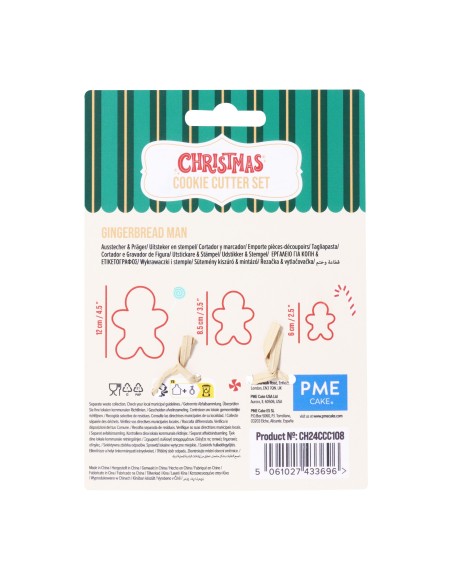 Cortador Galletas Muñeco De Jengibre 3ud PME
