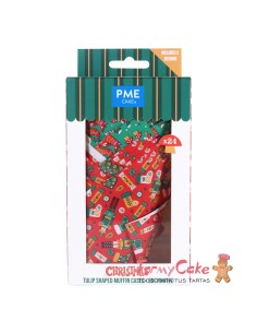 Cápsulas Muffins Navideñas Encantado 24ud PME