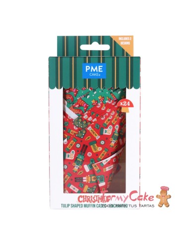 Cápsulas Muffins Navideñas Encantado 24ud PME
