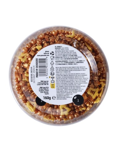 Sprinkle Navidad Campanas Doradas 160g PME