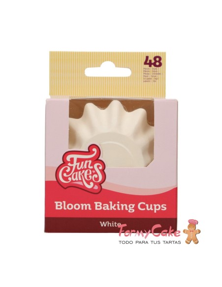 Cápsulas para Hornear Bloom Blanco 48ud. Funcakes