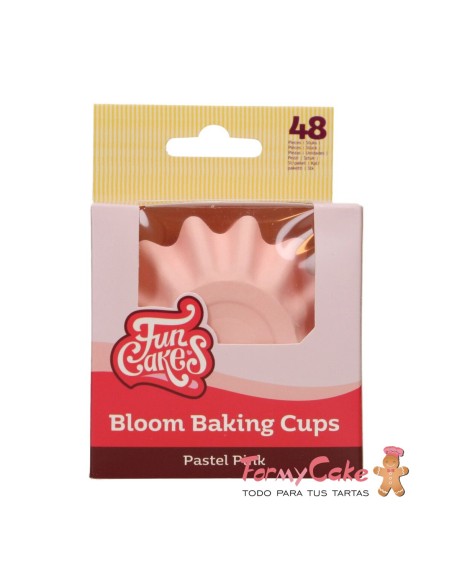 Cápsulas para Hornear Bloom Rosa Pastel 48ud. Funcakes