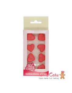 Decoraciones De Mazapán Corazón Rojo 8ud. Funcakes