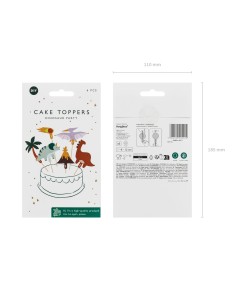 Topper Para Cupcakes Dinosaurios 6ud Partydeco 2
