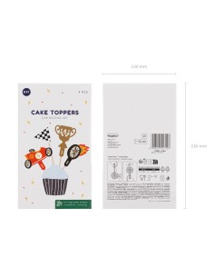 Topper Para Cupcakes Vehículos 4ud Partydeco 2