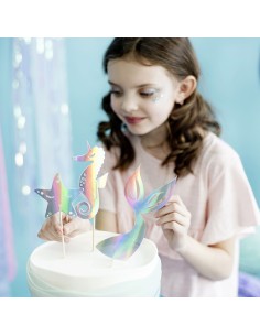 Topper Para Cupcakes Sirena 3ud Partydeco 2