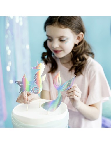 Topper Para Cupcakes Sirena 3ud Partydeco