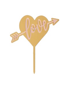 Topper Corazón Dorado Love Dekora 2