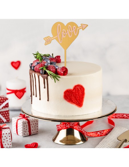 Topper Corazón Dorado Love Dekora
