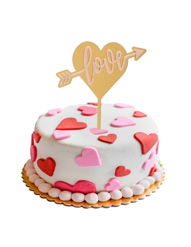 Topper Corazón Dorado Love Dekora