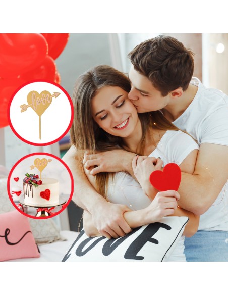 Topper Corazón Dorado Love Dekora