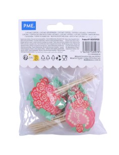 Toppers De San Valentín Rosas Para Cupcakes 24uds PME 2