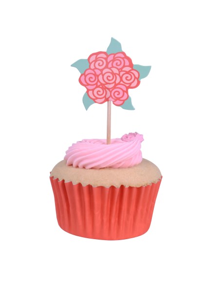 Toppers De San Valentín Rosas Para Cupcakes 24uds PME