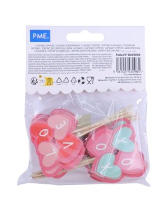 Toppers De San Valentín Corazones Para Cupcakes 24uds PME 2