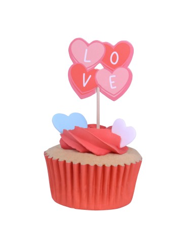 Toppers De San Valentín Corazones Para Cupcakes...