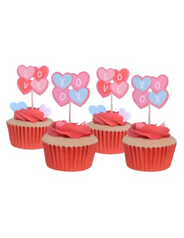 Toppers De San Valentín Corazones Para Cupcakes...