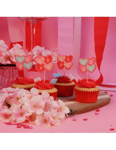 Toppers De San Valentín Corazones Para Cupcakes...