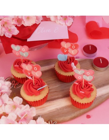 Toppers De San Valentín Corazones Para Cupcakes...
