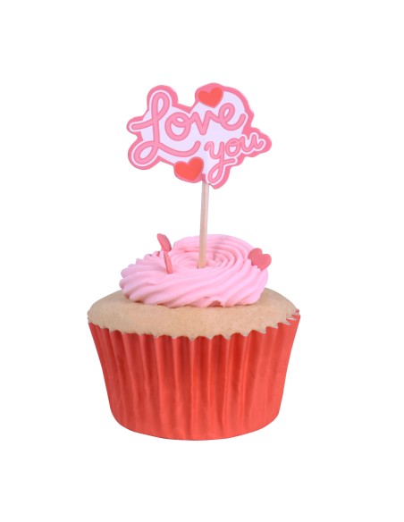 Toppers De San Valentín "Sweet On You" Para Cupcakes 24uds PME