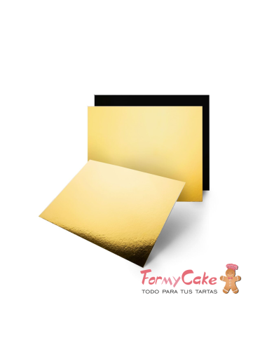 Base Rectangular Oro/Negra para Tartas 35x25cm...
