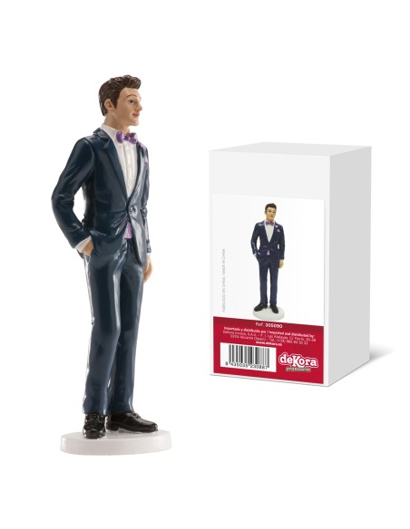 Figura de Boda Hombre Traje Azul 16cm