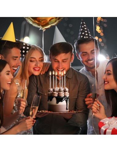 Velas para Tartas Burbuja Plateada 6ud Dekora