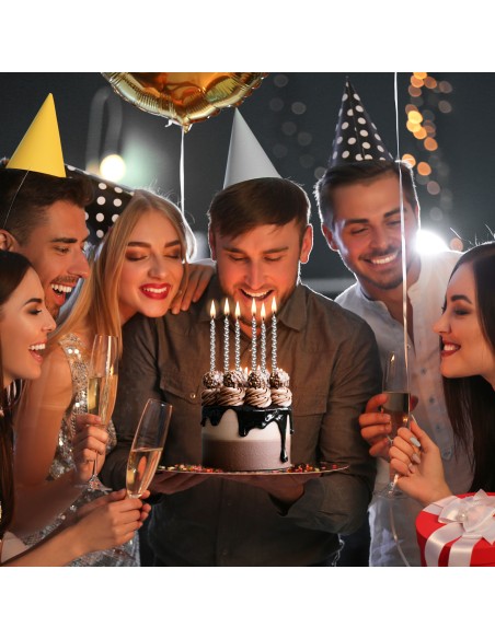 Velas para Tartas Burbuja Plateada 6ud Dekora