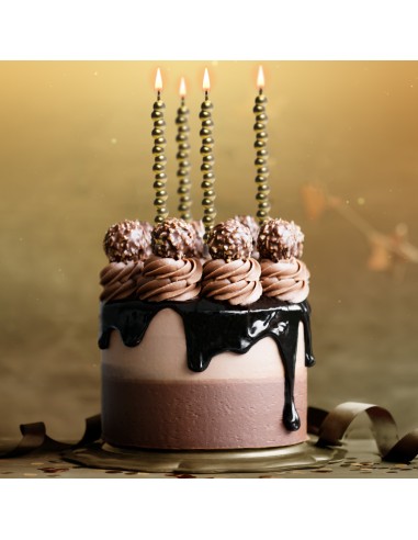 Velas para Tartas Burbuja Dorada 6ud Dekora