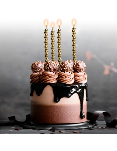 Velas para Tartas Burbuja Dorada 6ud Dekora