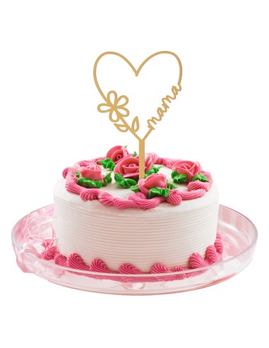 Topper Corazón Mamá Dorado Dekora