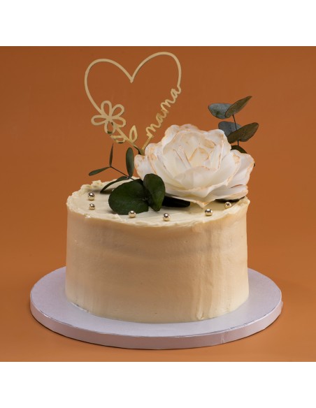 Topper Corazón Mamá Dorado Dekora