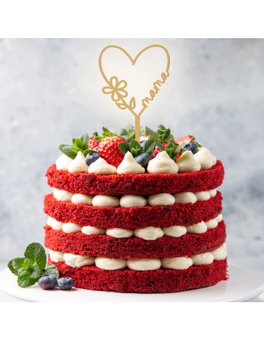 Topper Corazón Mamá Dorado Dekora