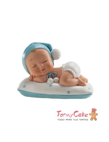 Figura para Tarta Bautizo Niño Dormido Pompón...
