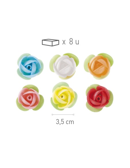Rosas De Oblea Colores 8uds Dekora