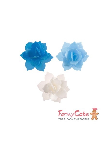 Mini Nenufares De Oblea Azules 8uds Dekora