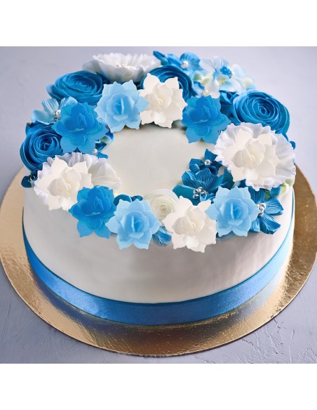 Mini Nenufares De Oblea Azules 8uds Dekora