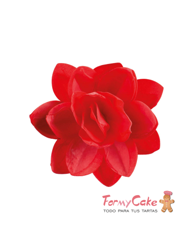 Flor Roja De Oblea 13cm Dekora