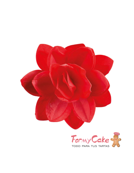 Flor Roja De Oblea 13cm Dekora