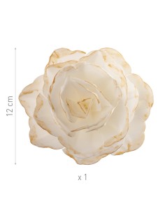 Rosa De Oblea Blanca Borde Dorado Dekora 2