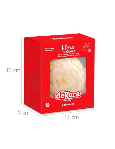 Rosa De Oblea Blanca Borde Dorado Dekora