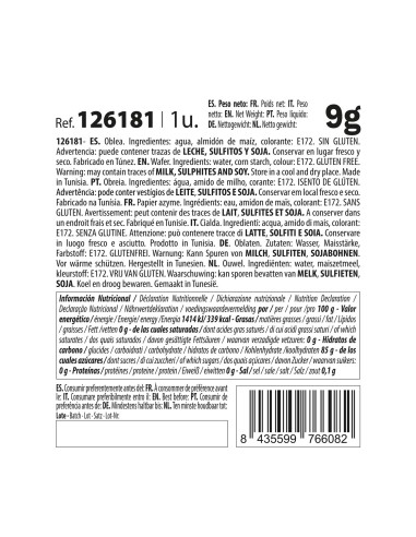 Rosa De Oblea Blanca Borde Dorado Dekora