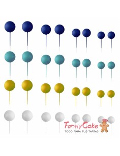 Set Bolas Decorativas Mix Azul 32ud Azucren