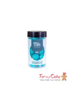 Bolas De Azucar Blue Glitter 60g.  Azucren
