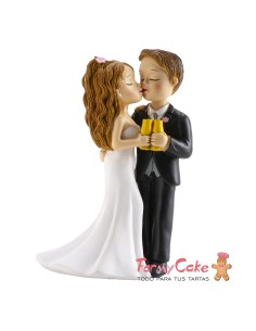 Figura para Tarta Boda "Copa y Beso" Dekora