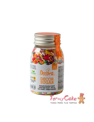 Fideos Azúcar De Colores 90gr Decora
