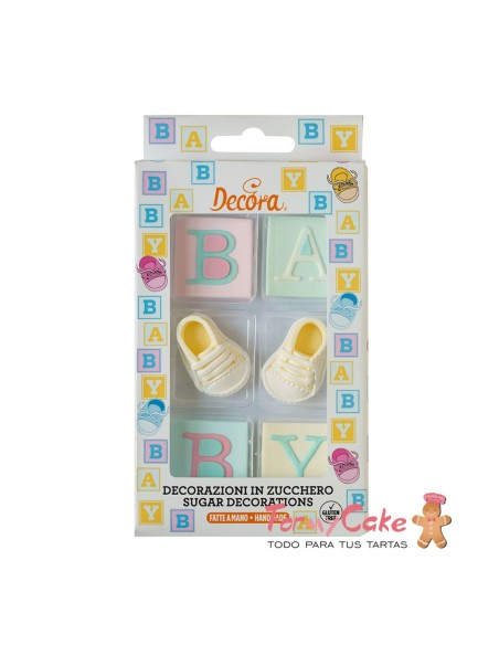 Decoración de Azúcar Baby Shower 6ud Decora